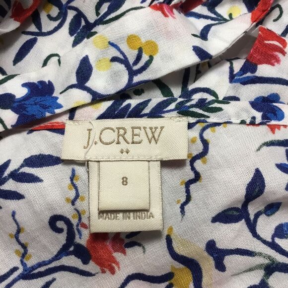 Bell sleeve 100% cotton flowy top tie back colorful flower print boho hippie Sz8 - Picture 8 of 9